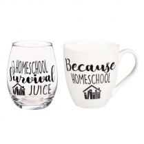 Evergreen Giftware - Gift Set Mug & Glass - Homeschooling