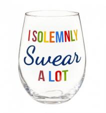 Evergreen Giftware - Stemless Wine Glass - I Solemnly Swear Alot 17oz